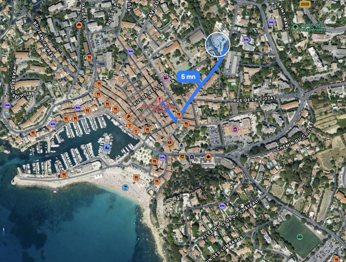 Plein Centre Avec "Parking Prive" Voitures Electriques Bienvenues Apartment Cassis Exterior foto